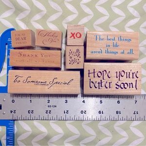 8 Rubber Stamps: Text pack